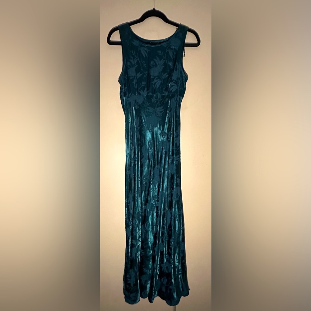 EUC Vintage Y2K All That Jazz Emerald Green Floral Dress 11/12